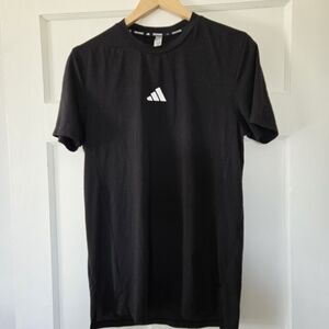 adidas Black Short Sleeve Crewneck Tee with White Logo